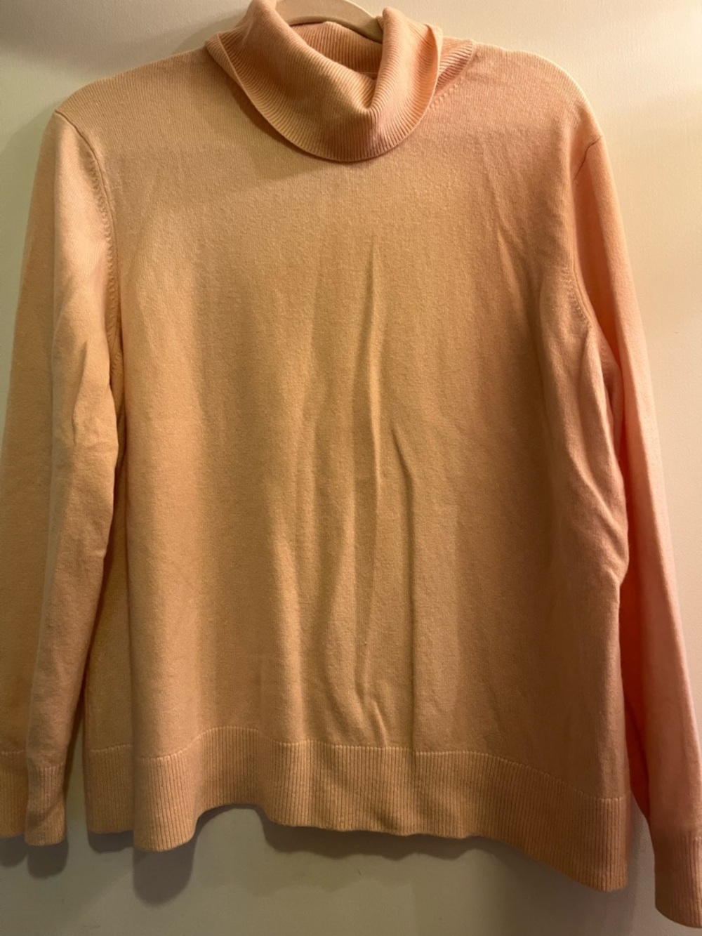 Lands' End Light Peach Cowl Neck Sweater